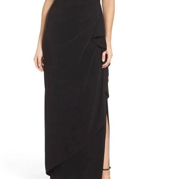 Alex Evenings black gold ruched maxi dress 4P NWOT - Picture 10 of 12
